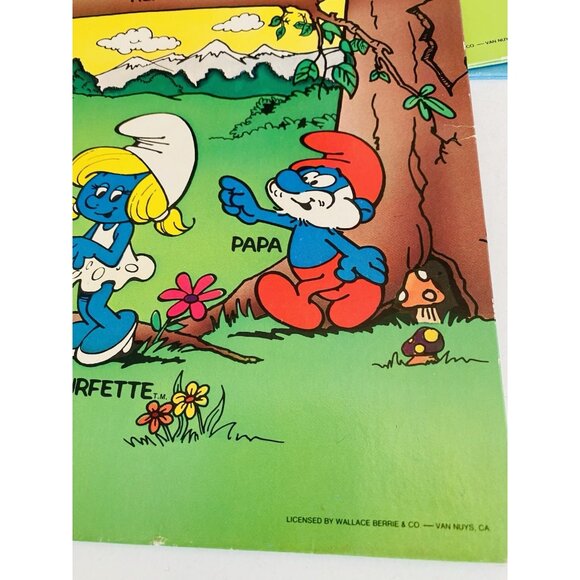 6 Vintage 1982 Smurfs Pocket Folders Mead Wallace Berrie Collectable Smurfs - Picture 6 of 10